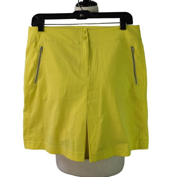Tail Tech Yellow Golf Pickleball Tennis Skorts Shorts Pockets Size 10 - Picture 1 of 4